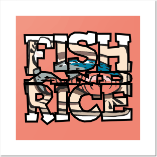 Fish and Rice Thuna Food - Tuna Rice Gift. Posters and Art